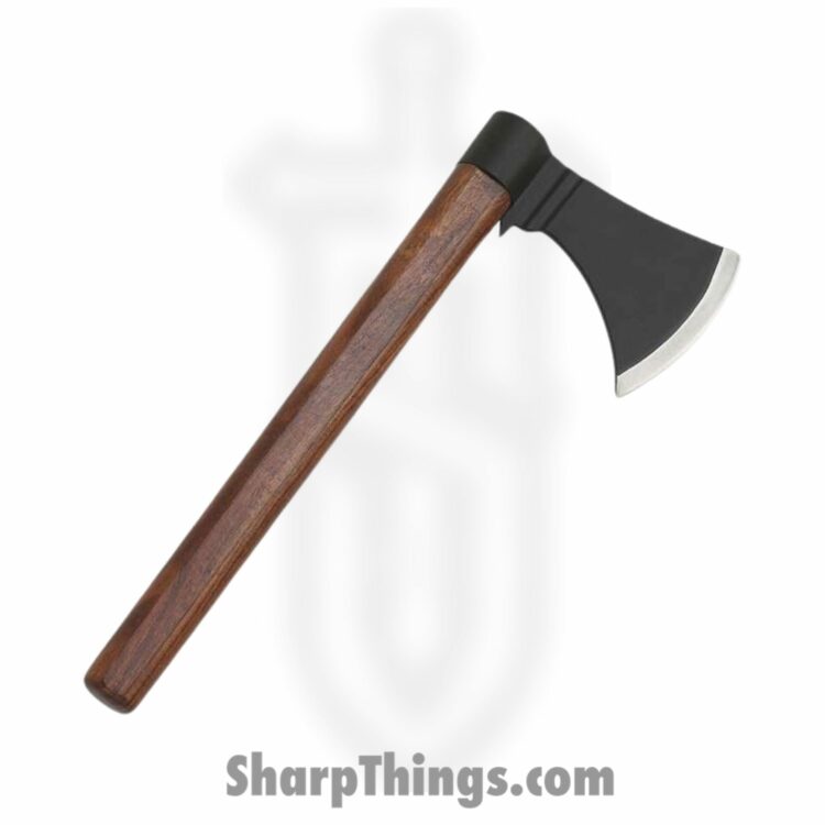 TA-11 - Hatchet Axe - Fixed Blade Knife - Stainless Steel Black - Hardwood - Brown