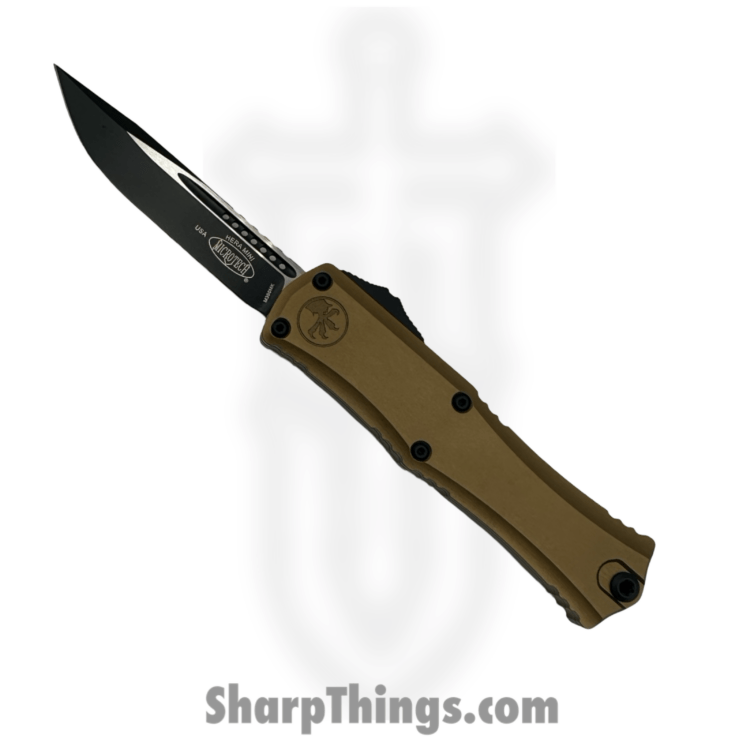 Microtech - 1703M-1TA 30 - Hera II Mini 30th Anniversary - OTF Auto - M390MK Two Tone Drop Point - 6061-T6 Aluminum - Tan