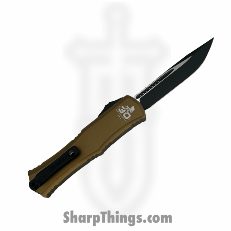 Microtech - 1703M-1TA 30 - Hera II Mini 30th Anniversary - OTF Auto - M390MK Two Tone Drop Point - 6061-T6 Aluminum - Tan - Image 2