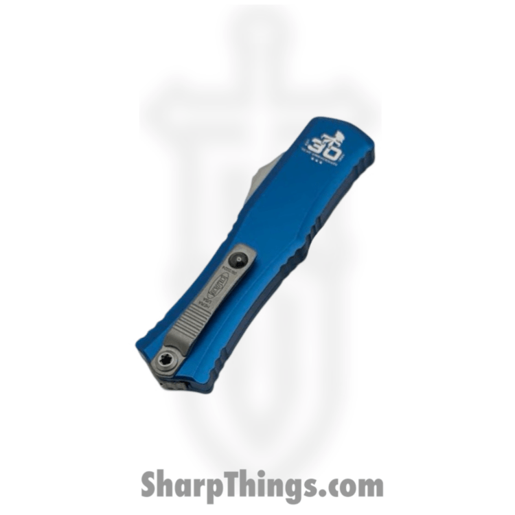 Microtech - 1703M-10BL - Mini Hera II - OTF Auto - M390MK Stonewash Drop Point - Aluminum - Blue - Image 4