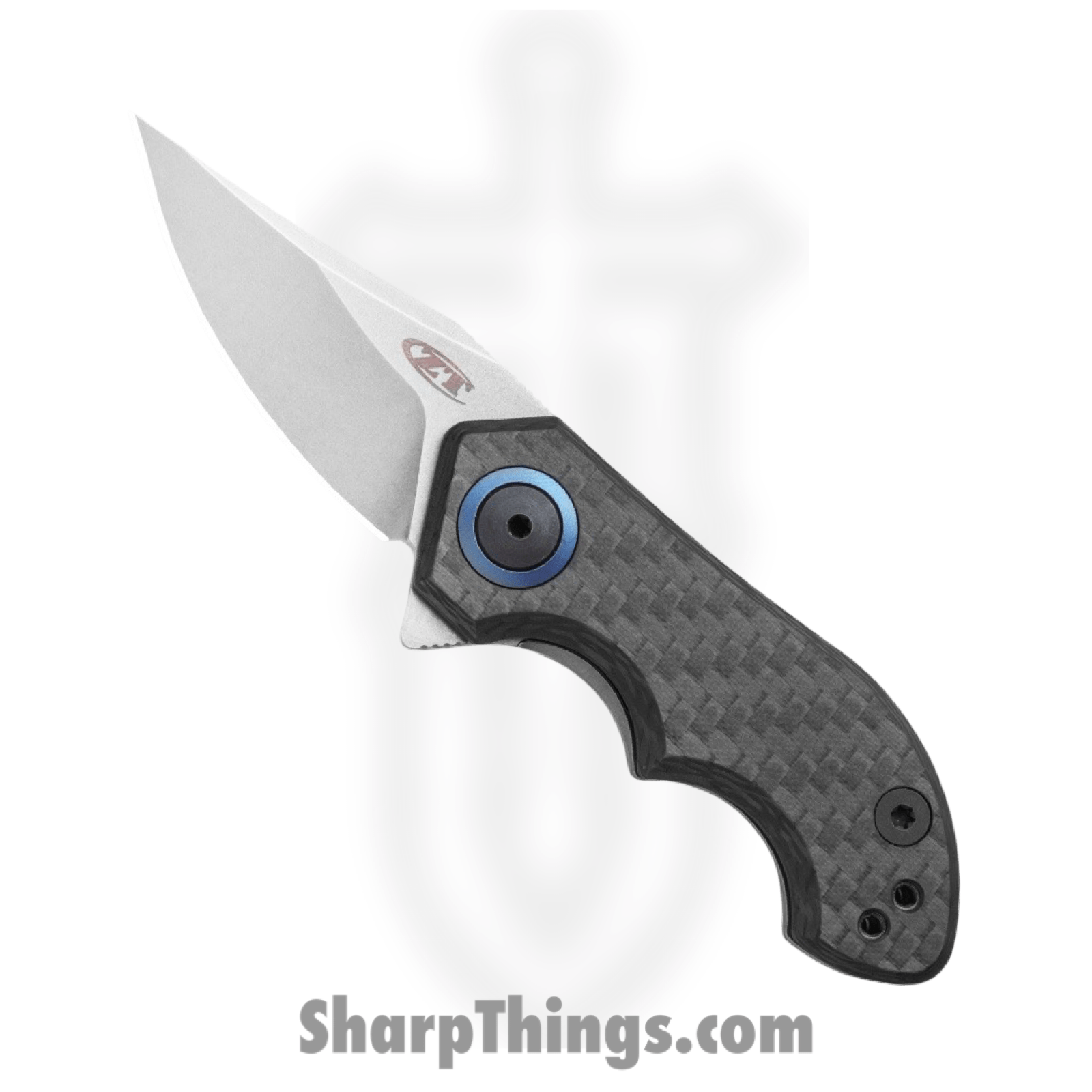 Zero Tolerance - 0022 - Small Galyean - Folding Knife - CPM 20CV Stonewash Clip Point - Carbon Fiber - Black