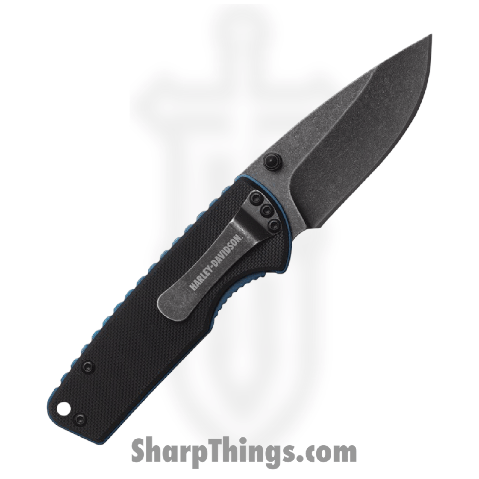 Case Cutlery - CA52161 - Harley Tec X - Folding Knife - Stainless Stonewash Coated Drop Point - G10 - Black - Image 2
