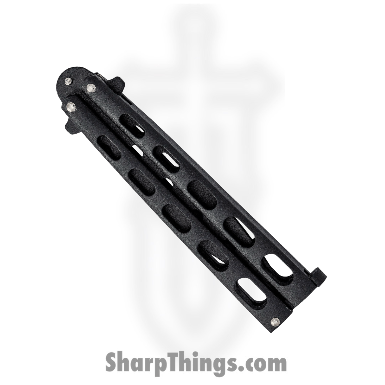 Bear & Son - BC115BTR - Butterfly Trainer - Balisong - 1095 HC Coated Drop Point - Powder Coated Zinc - Black - Image 3