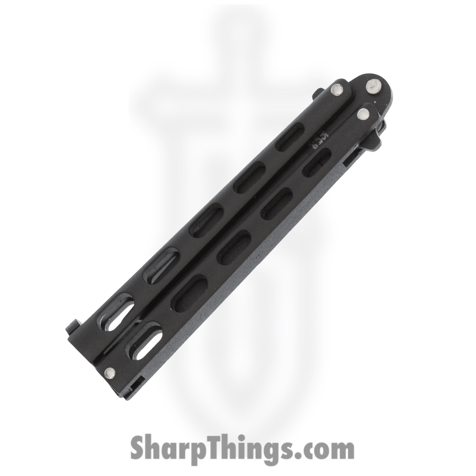 Bear & Son - BC115TANB - Butterfly - Balisong - 1095 HC Coated Tanto - Powder Coated Zinc - Black - Image 4