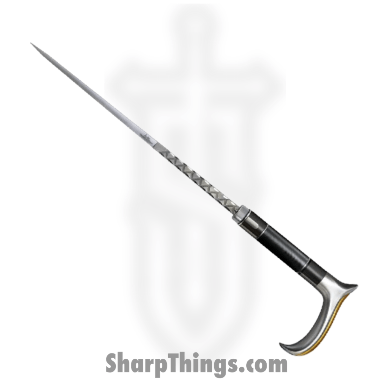 Gil Hibben - GH5045 - Old West Custom Sword Cane - 3Cr13 Satin Dagger - 2Cr13 Micarta - Black