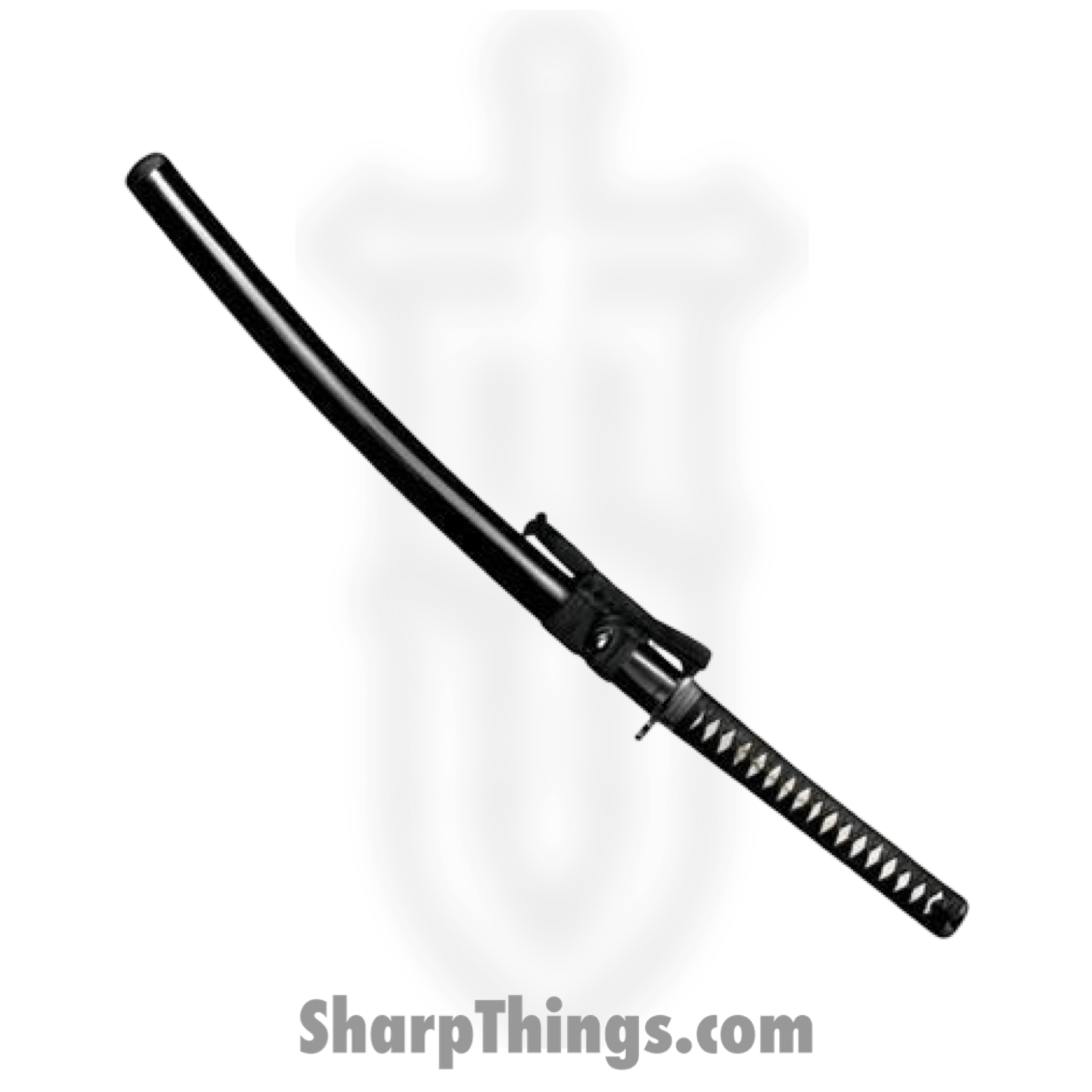 Cold Steel - CS88BWWK - Wakizashi Long Handle - Fixed Blade Knife - 1060 HC Polished Sword - Braided Cord Wrapped - Black White Brass - Image 2