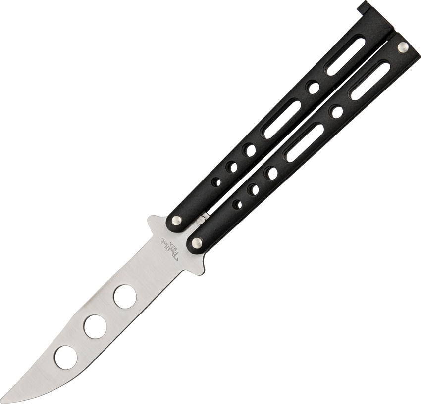 BenchMark - BM006 - Trainer Butterfly - Balisong - Stainless Satin Clip Point - Die Cast Metal - Black - Image 7