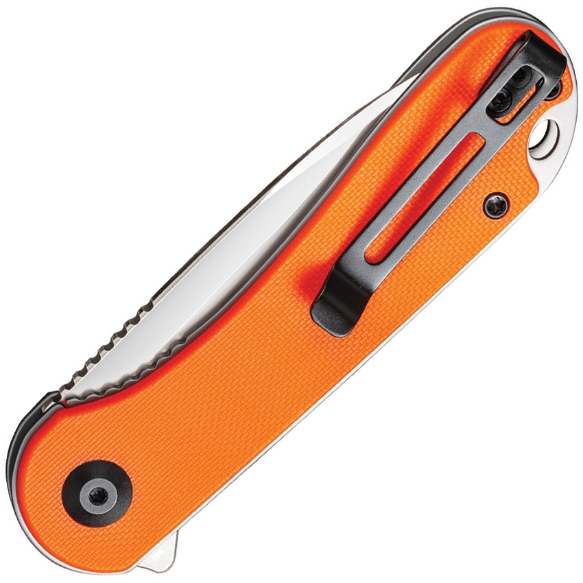 Civivi - CIVC907R - Elementum Linerlock - Folding Knife - D2 Satin Drop Point - G10 - Orange - Image 8