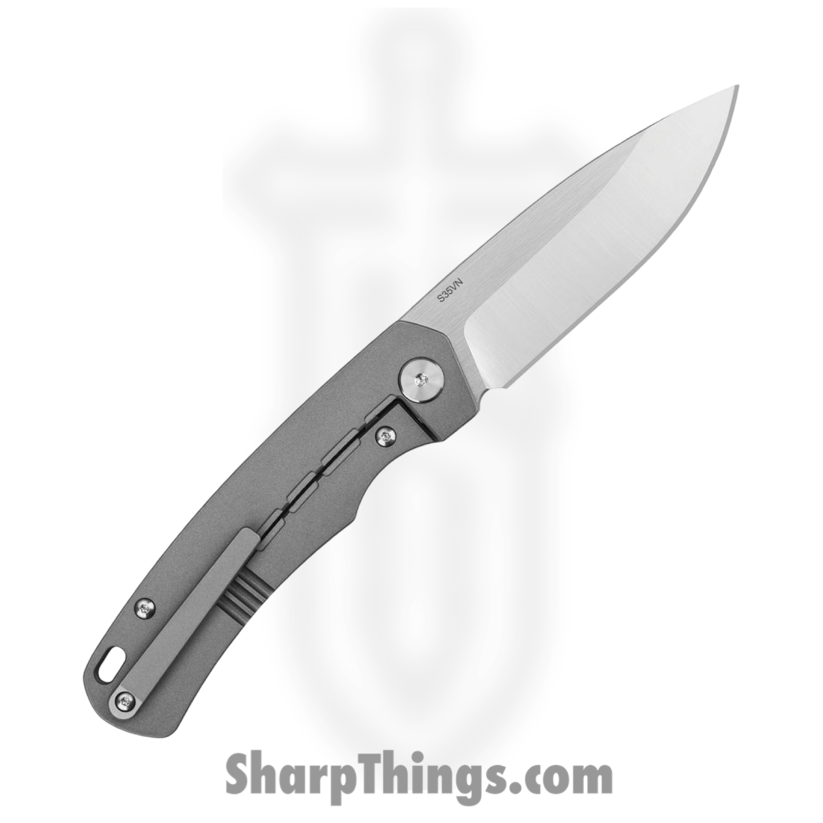 QSP - QS127D2 - Puffin - Folding Knife - CPM S35VN Satin Drop Point - Titanium CF Inlay - Black Silver - Image 2