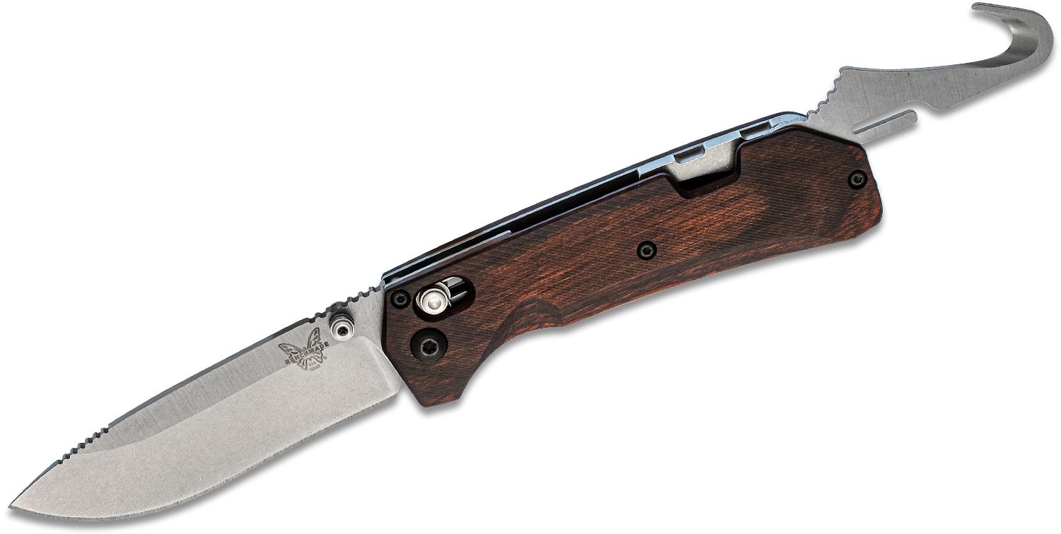 Benchmade - 150602 - Hunt Grizzly Creek with Gut Hook - Folding Knife - S30V Stonewash Drop Point - Dymondwood - Brown - Image 7