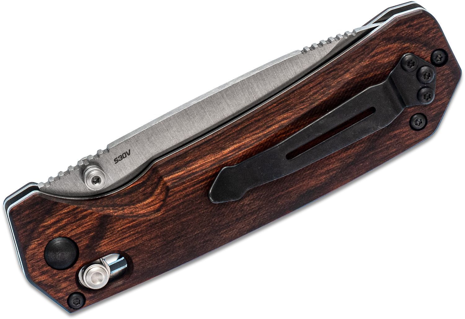 Benchmade - 150602 - Hunt Grizzly Creek with Gut Hook - Folding Knife - S30V Stonewash Drop Point - Dymondwood - Brown - Image 5