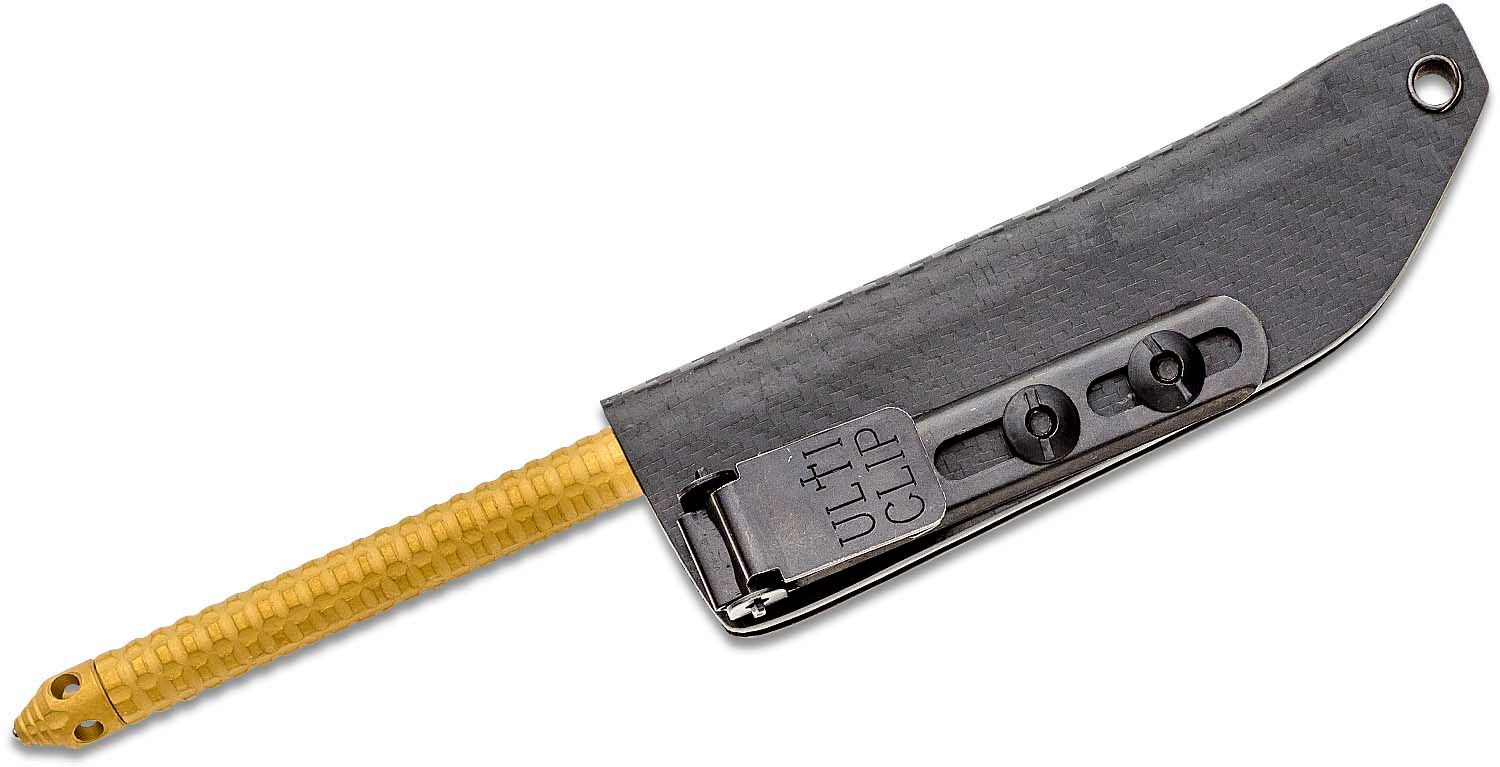 Microtech - 112-1TINS - TAC-P Spike with Glass Breaker - Fixed Blade Knife - 410 SS Coated Spike - Stainless - Gold - Image 8