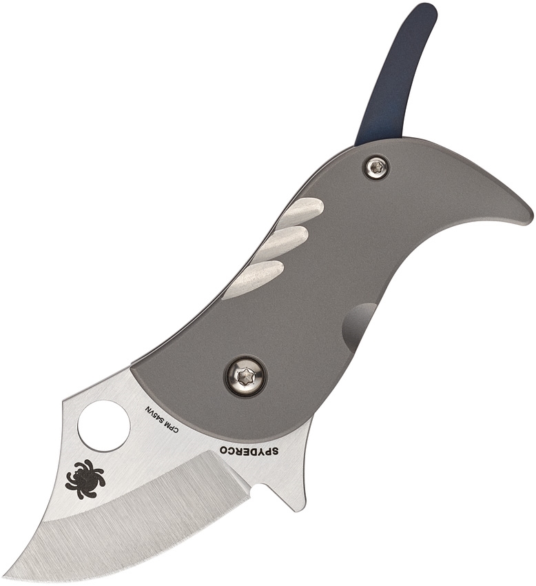 Spyderco - SC256TIP - Pochi Reeve Integral Lock - Folding Knife - CPM-S45VN Satin Clip Point - Titanium - Gray - Image 5