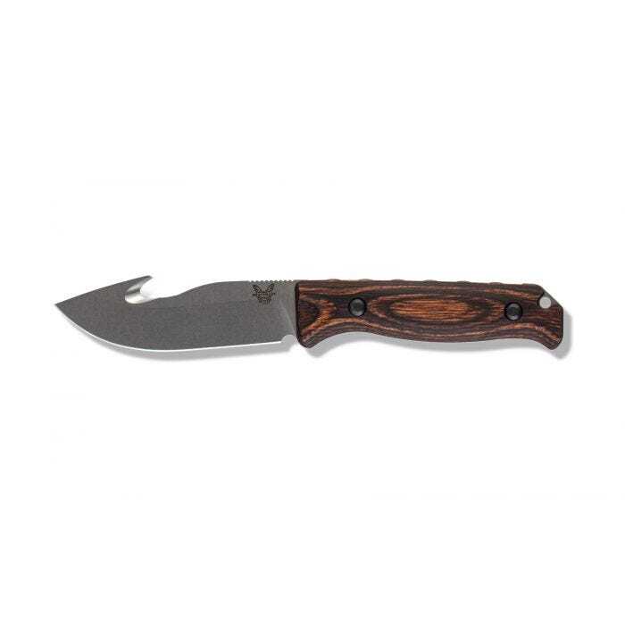 Benchmade - 15004 - Saddle Mountain Skinner - Fixed Blade Knife - CPM-S30V Satin Drop Point - Stabilized Wood - Brown - Image 6