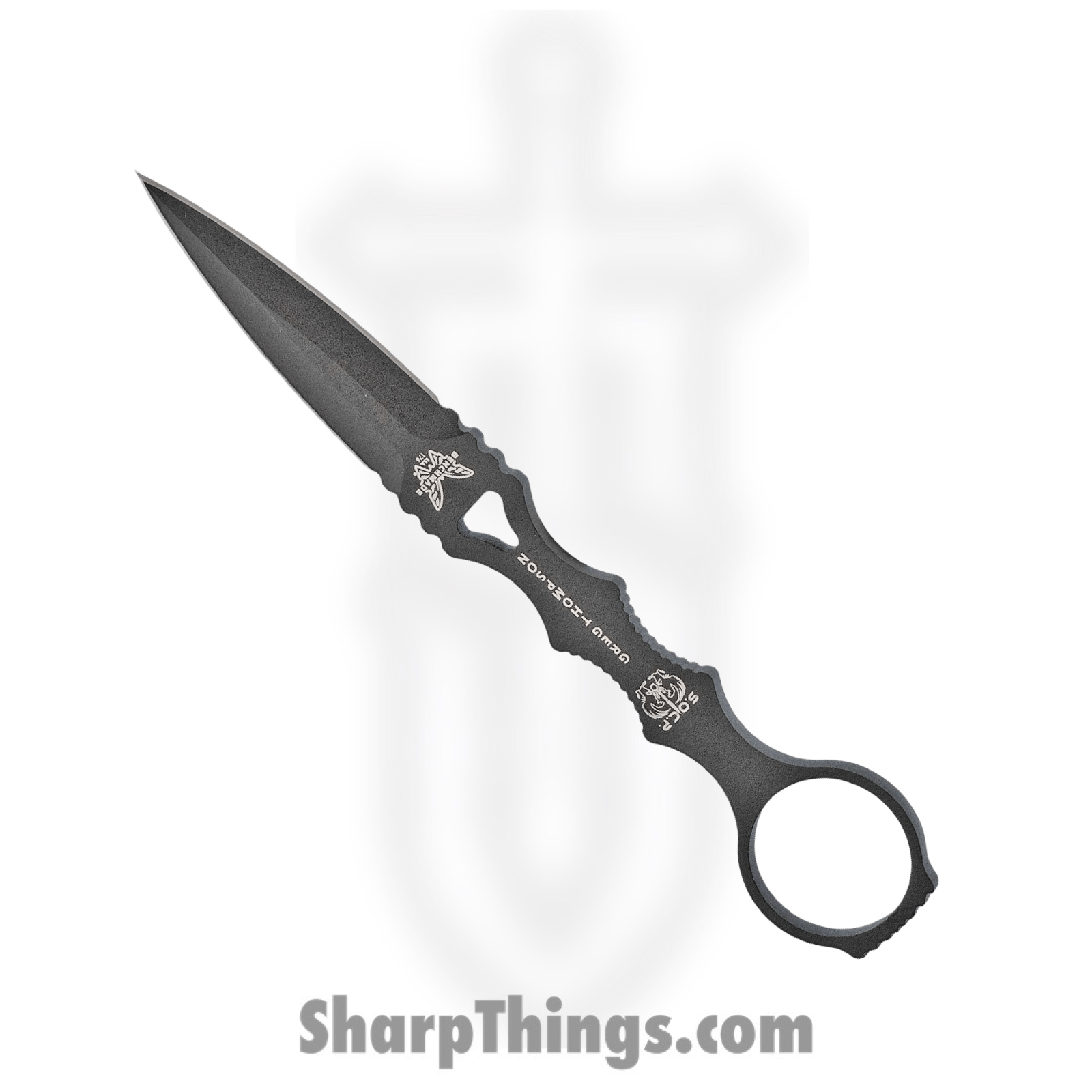 Benchmade - 176BK - SOCP - Fixed Blade Knife - 440C SS Coated Dagger - Skeletonized - Black