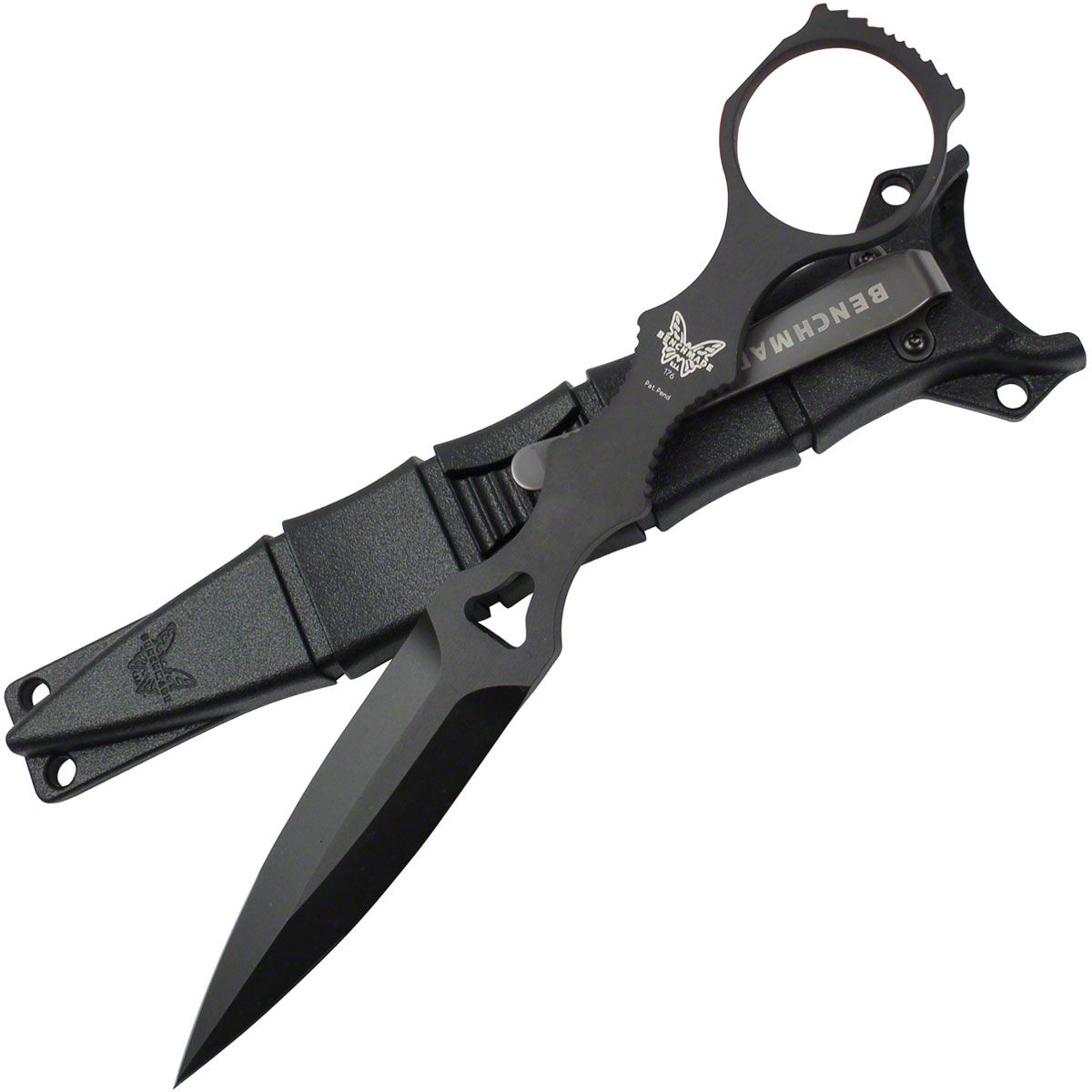 Benchmade - 176BK - SOCP - Fixed Blade Knife - 440C SS Coated Dagger - Skeletonized - Black - Image 6