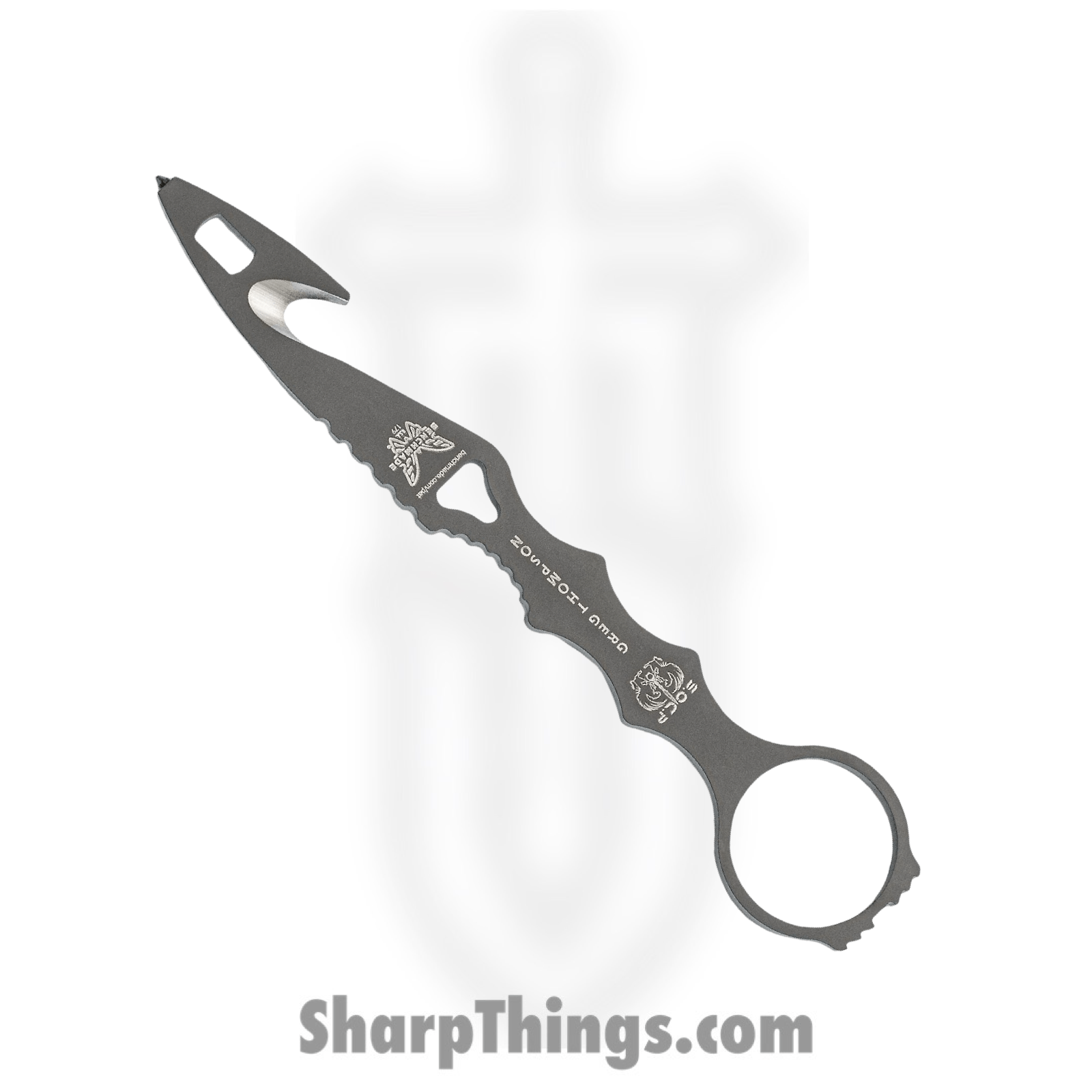 Benchmade - 179GRY - SOCP Rescue Tool - Fixed Blade Knife - 440C SS Coated Rescue Hook - Skeletonized - Black