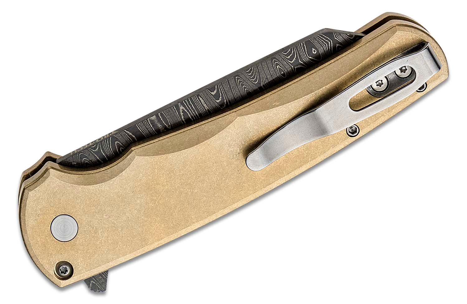 ProTech - 5210-DAMA - Malibu Custom - Folding Knife - Damascus Damascus Wharncliffe - Aluminum - Bronze - Image 7