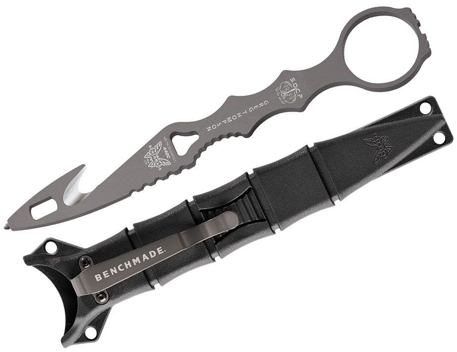 Benchmade - 179GRY - SOCP Rescue Tool - Fixed Blade Knife - 440C SS Coated Rescue Hook - Skeletonized - Black - Image 9