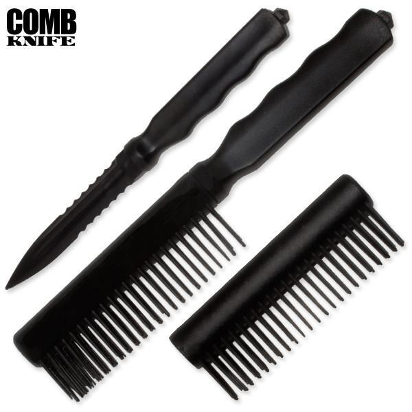 VOC - PTCOMBK - CIA Agent Comb Knife - Fixed Blade Knife - ABS - Black