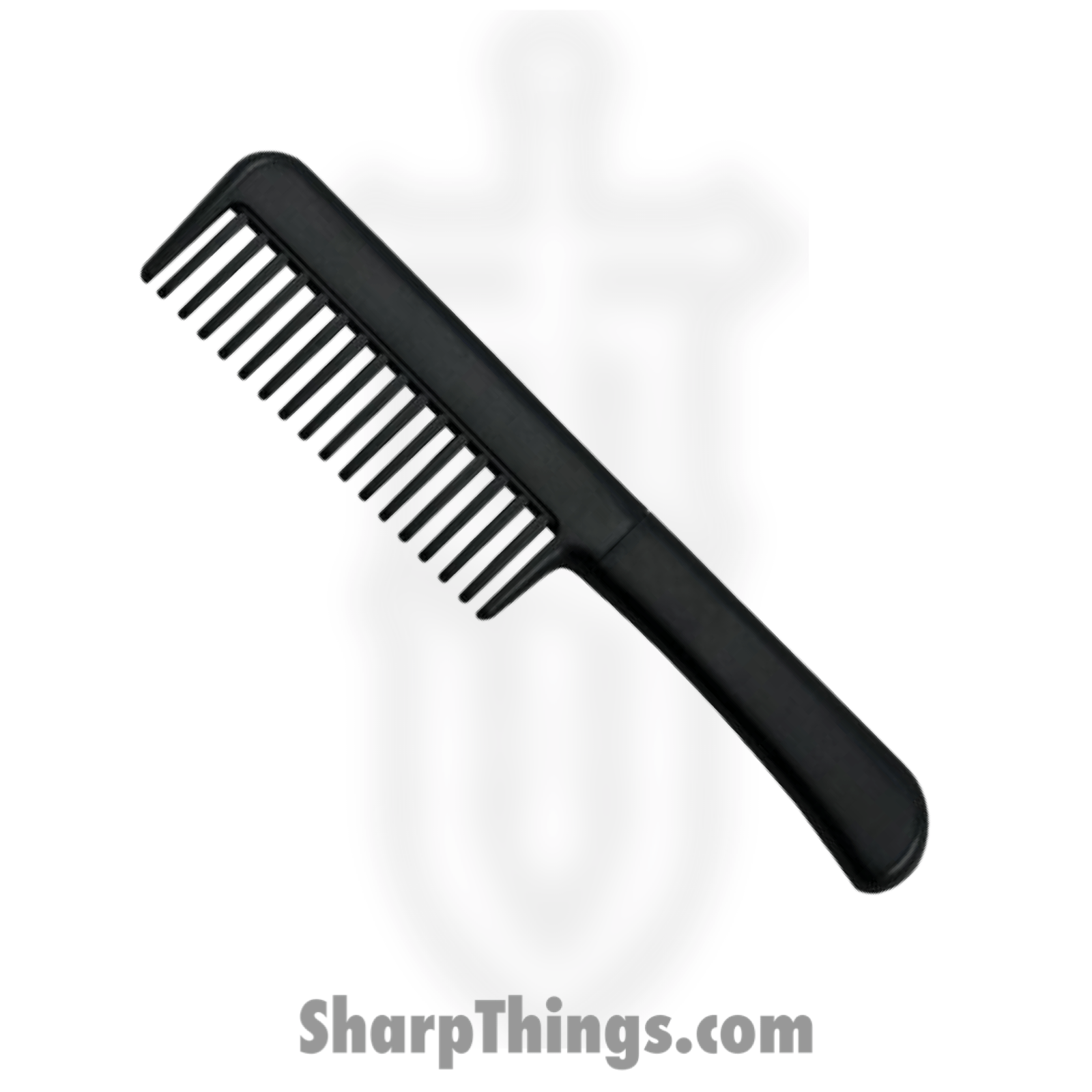 VOC - HK219 - Comb with Hidden Knife - Fixed Blade Knife - Stainless Satin Dagger - Plastic - Black - Image 2
