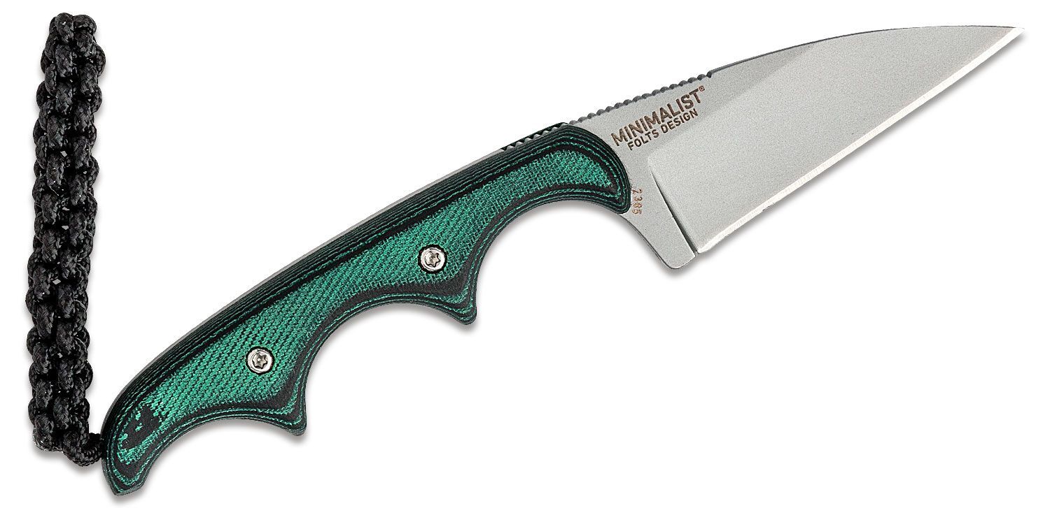 CRKT - 2385 - Folts Minimalist - Fixed Blade Knife - 5Cr15MoV Bead Blast Wharncliffe - Micarta - Green - Image 8
