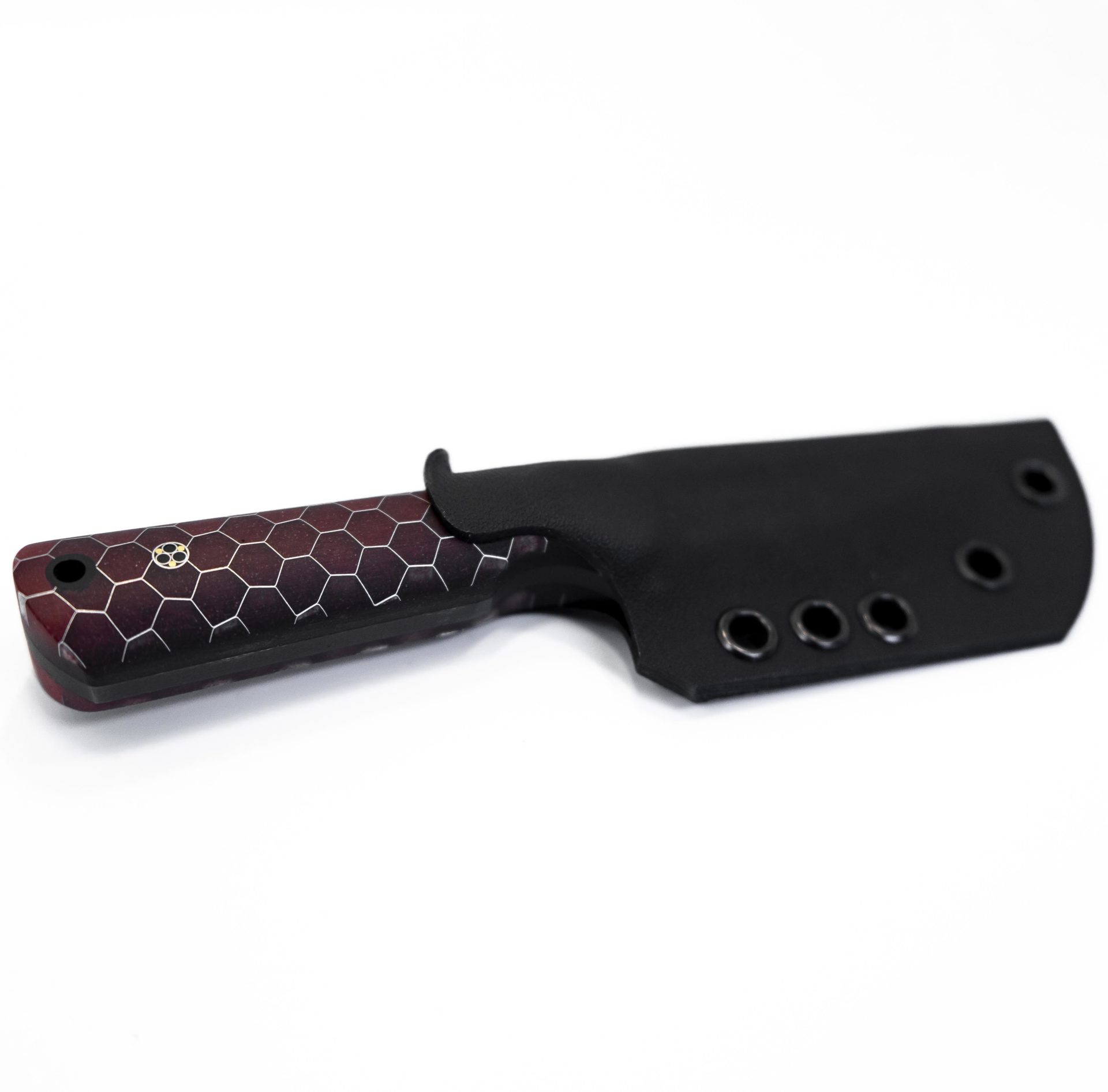 JRs Knives - JRsEDCStr8BK - EDC Str8 BK - Fixed Blade Knife - 1095 HC Coated Straight Back - G10/Honeycomb - Dark Red - Image 2