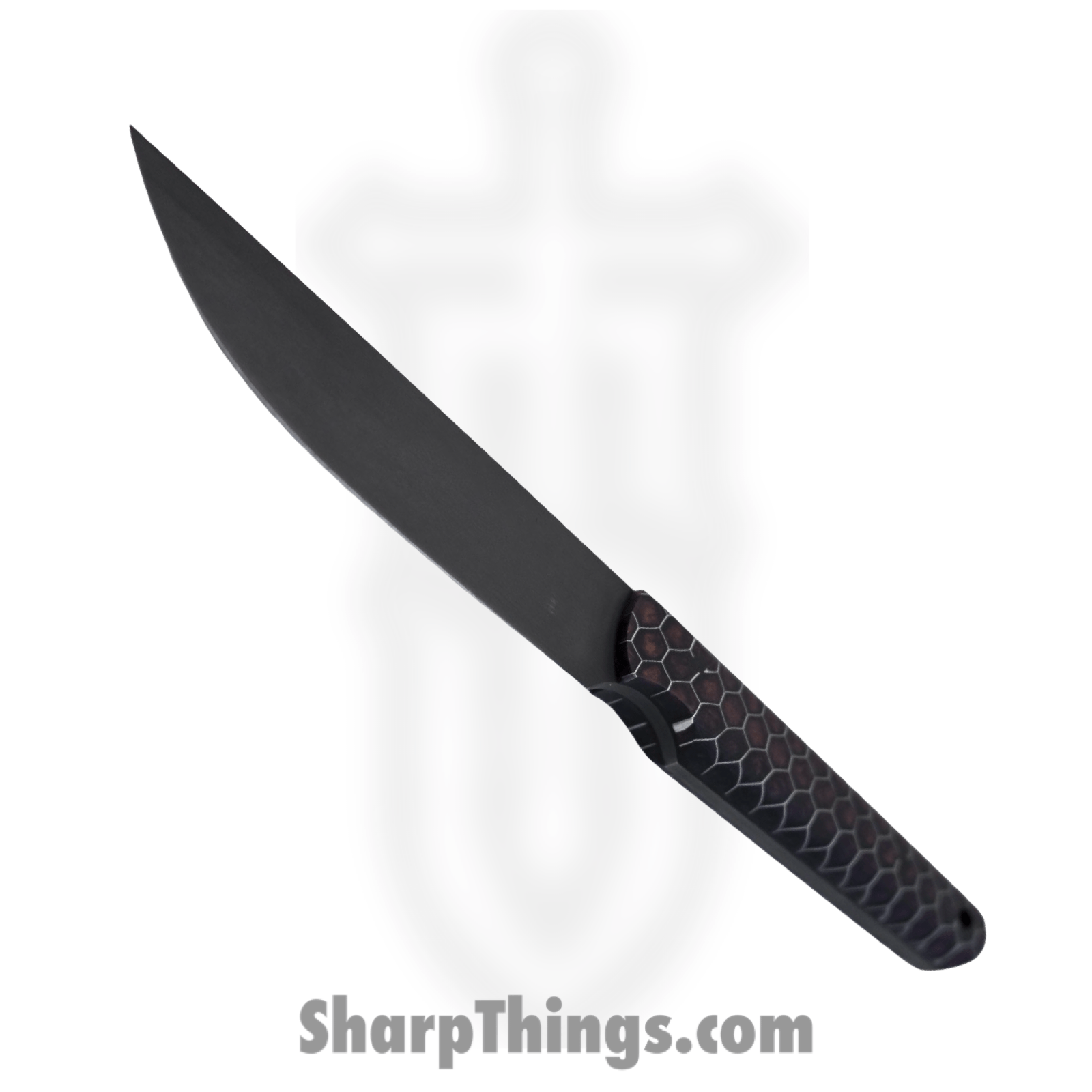 JRs Knives - JRsKwaikXL - Kwaiken XL - Fixed Blade Knife - 1095 HC Coated Drop Point - G10 Honeycomb - Root Beer