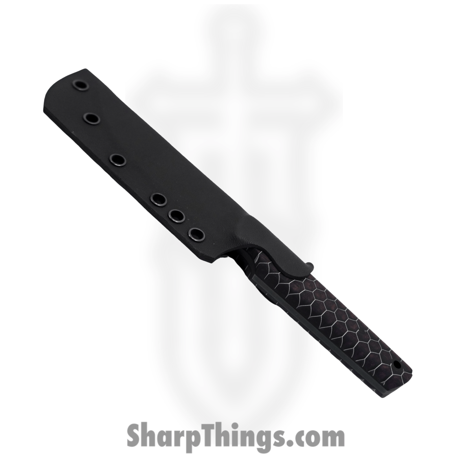 JRs Knives - JRsKwaikXL - Kwaiken XL - Fixed Blade Knife - 1095 HC Coated Drop Point - G10 Honeycomb - Root Beer - Image 3