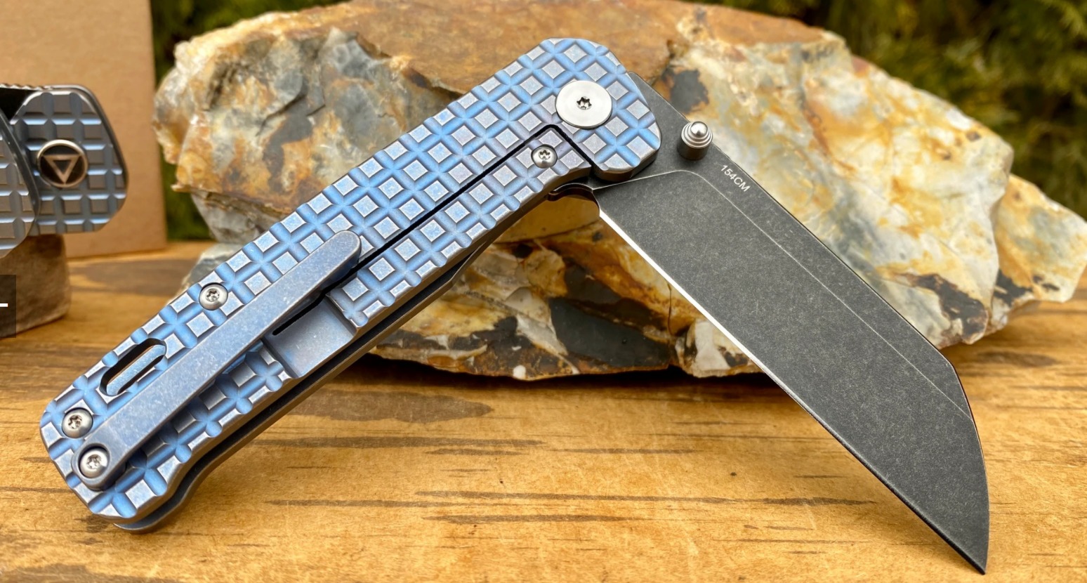 QSP - QS130-SFRG - Penguin - Folding Knife - 154CM Coated Sheepsfoot - Titanium Frag - Blue - Image 2