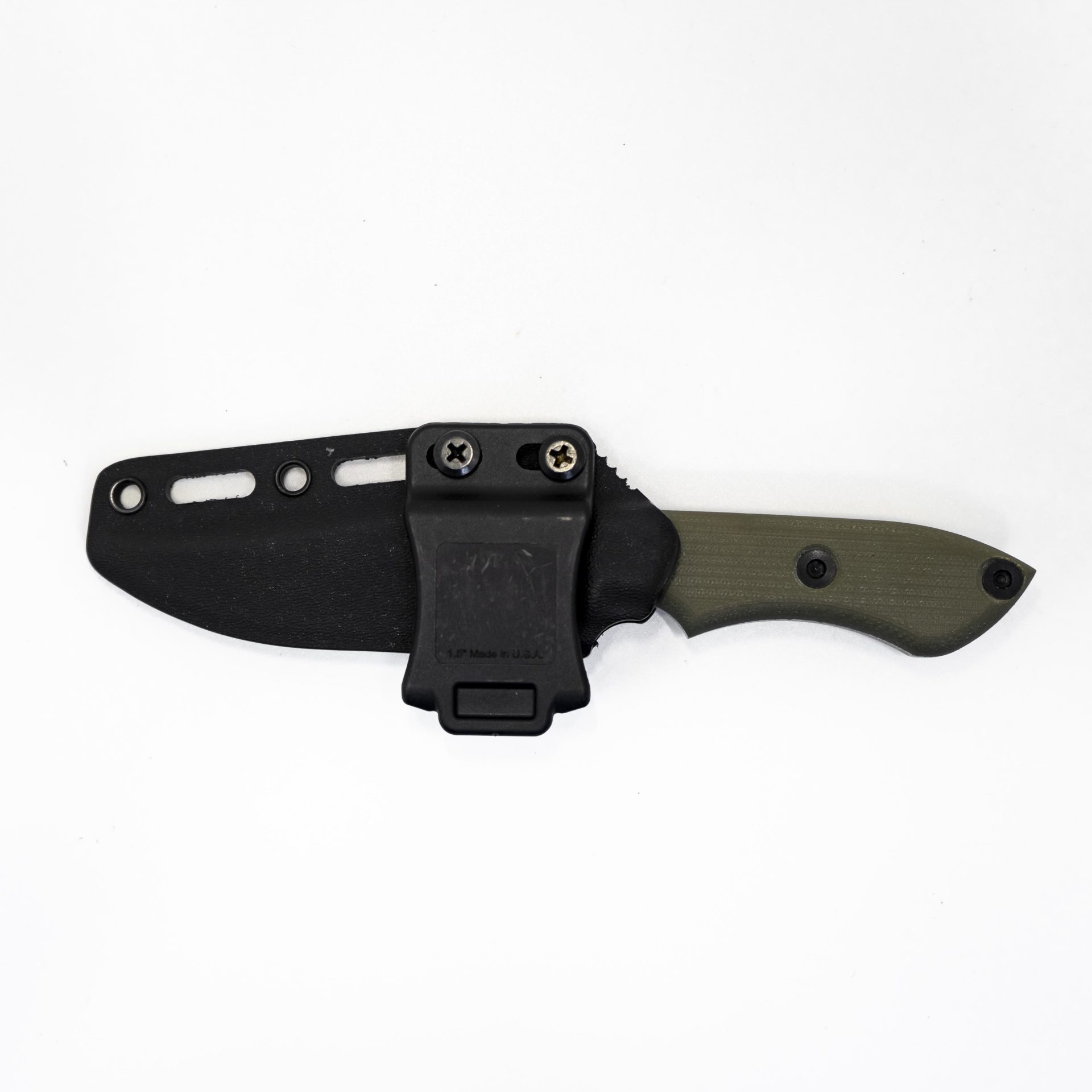 T.Kell Knives - StrikerODBG - Striker - Fixed Blade Knife - 1095 Nickle Boron Coated Clip Point - G10 - OD Green Standard Bullet Grip - Image 6