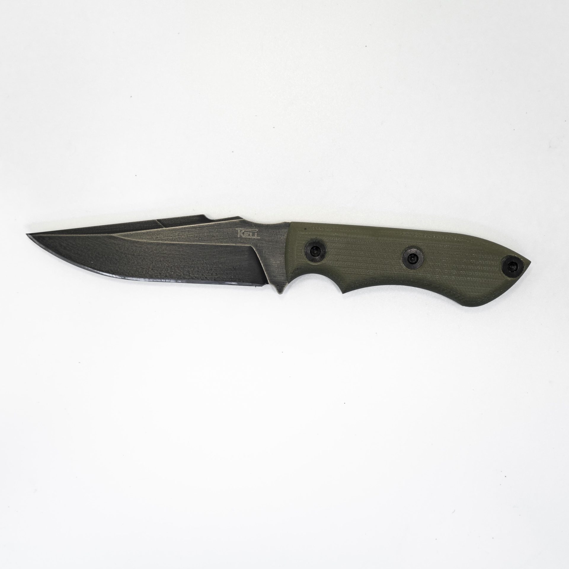 T.Kell Knives - StrikerODBG - Striker - Fixed Blade Knife - 1095 Nickle Boron Coated Clip Point - G10 - OD Green Standard Bullet Grip - Image 7