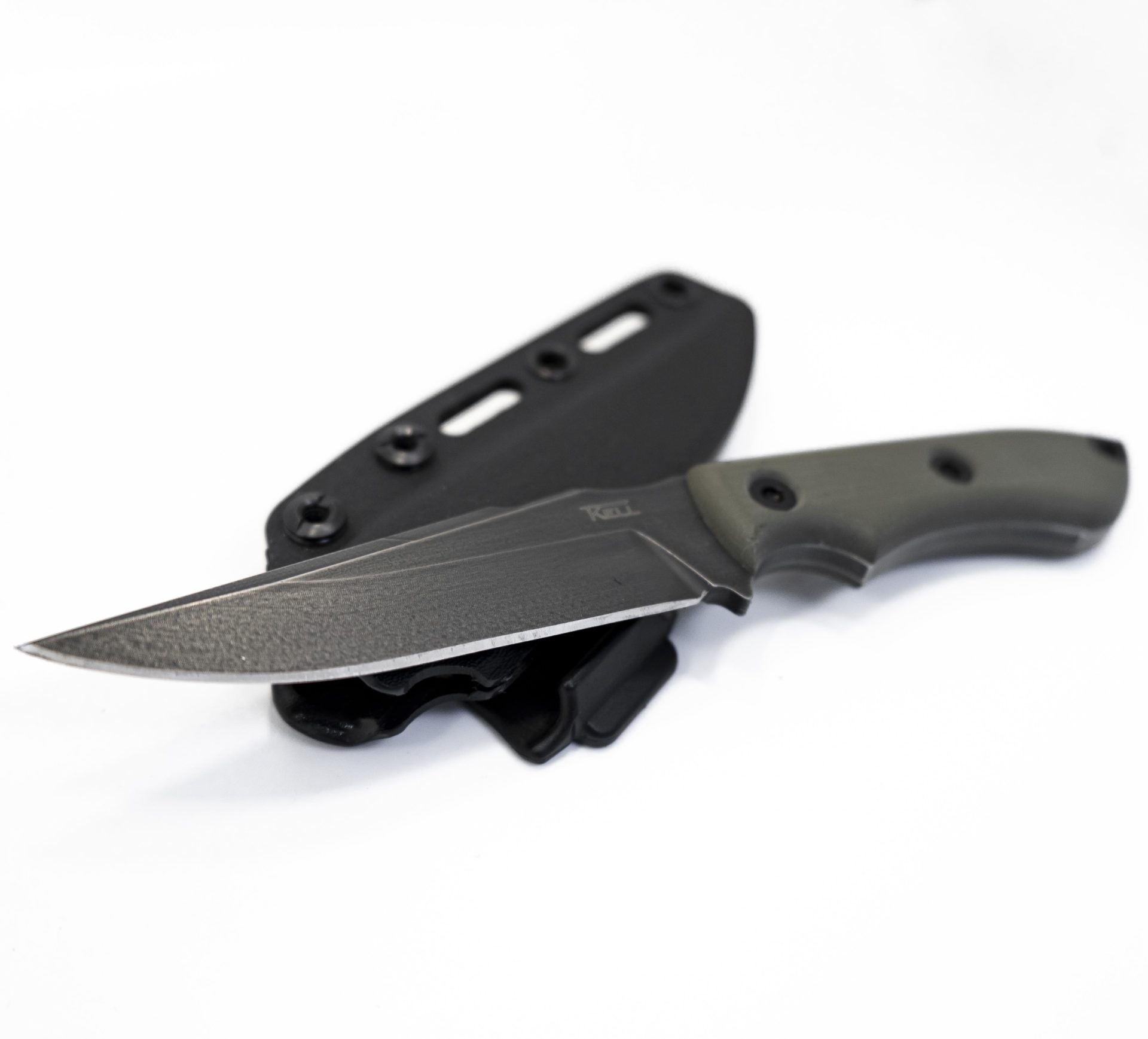 T.Kell Knives - StrikerODBG - Striker - Fixed Blade Knife - 1095 Nickle Boron Coated Clip Point - G10 - OD Green Standard Bullet Grip - Image 2