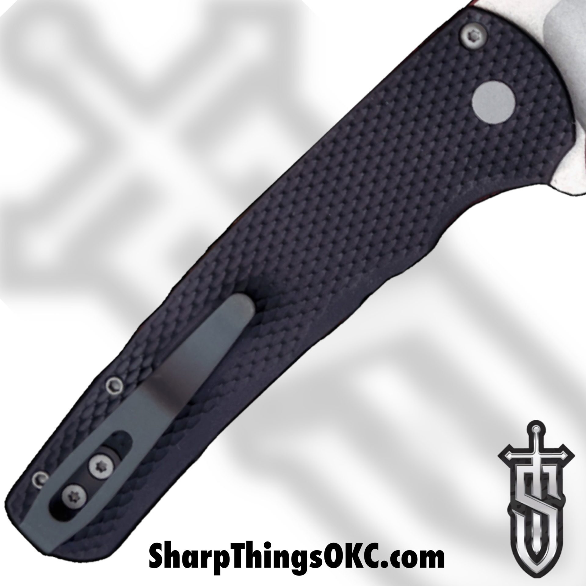 ProTech - 5205 - Malibu - Folding Knife - CPM-20CV Stonewash Reverse Tanto - Aluminum - Black - Image 2