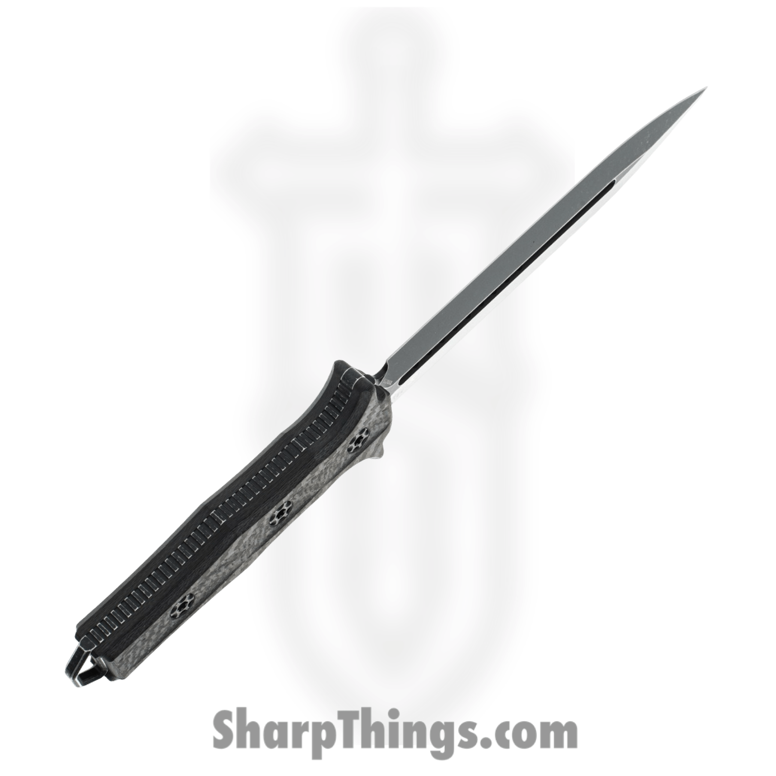 Heretic Knives - H003-8A-CF - Nephilim - Fixed Blade Knife - Elmax Tumbled Dagger - Carbon Fiber - Black - Image 3