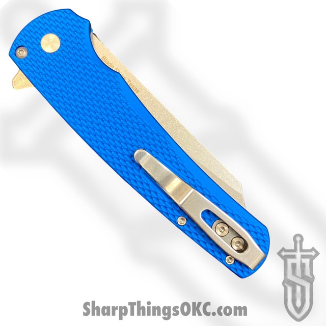 ProTech - 5205-BLUE BS - Malibu Blade Show - Automatic Knife - CPM-20CV Stonewash Reverse Tanto - Aluminum - Blue - Image 4