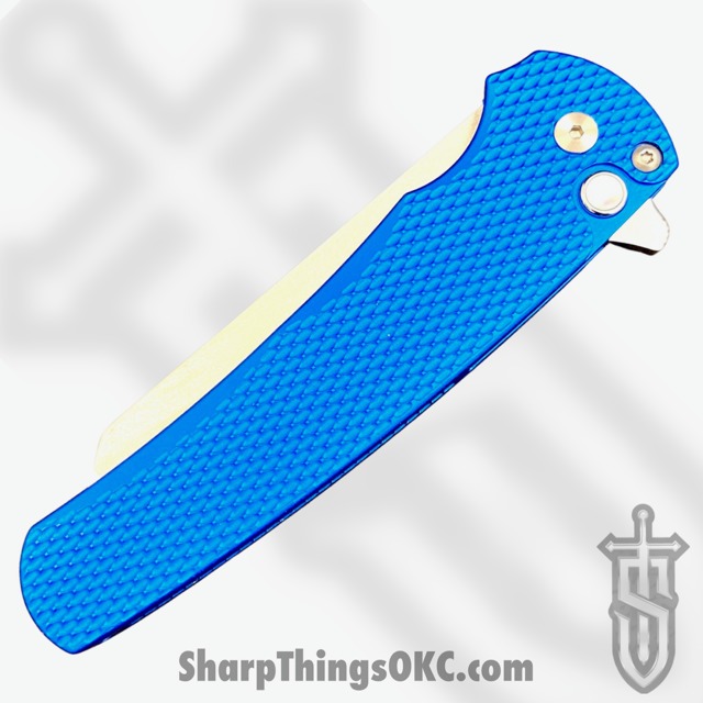 ProTech - 5205-BLUE BS - Malibu Blade Show - Automatic Knife - CPM-20CV Stonewash Reverse Tanto - Aluminum - Blue - Image 5