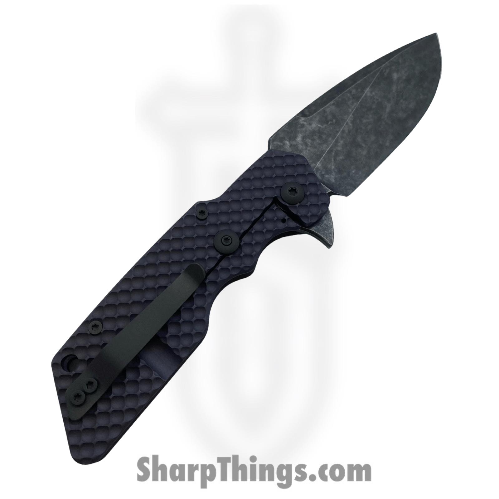 Attention 2 Detail Mercantile - A2DMK1LGGPurp - Mark 1 Large - Folding Knife - CTS-CD#1 SS Stonewash Drop Point - Milled Pattern Titanium - Purple - Image 2