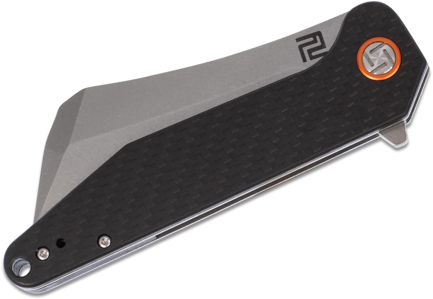 Artisan Cutlery - ATZ1803PCF - Osprey - Folding Knife - D2 Satin Extended Tang - Carbon Fiber - Black - Image 7