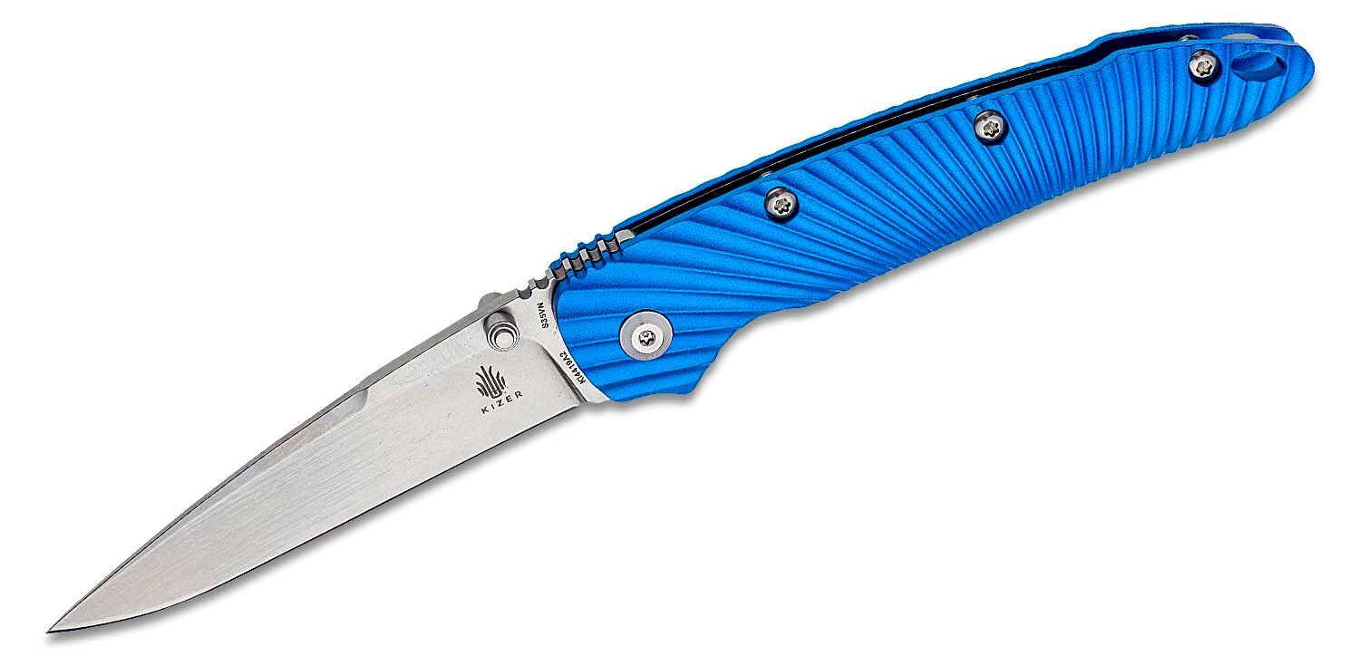 Kizer Cutlery - KI4419A2 - Sliver - Folding Knife - KI4419A2 Sliver Folding Knife - Aluminum - Blue - Image 5