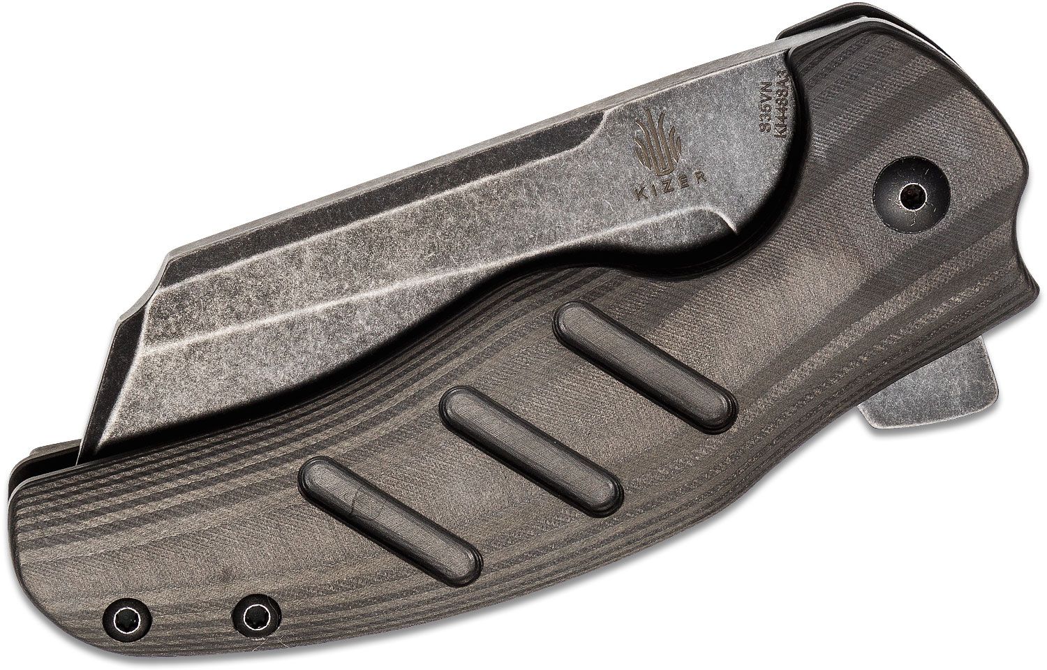 Kizer Cutlery - KI4488A3 - C01C - Folding Knife - KI4488A3 C01C Folding Knife - Milled Carbon Fiber - Black - Image 6
