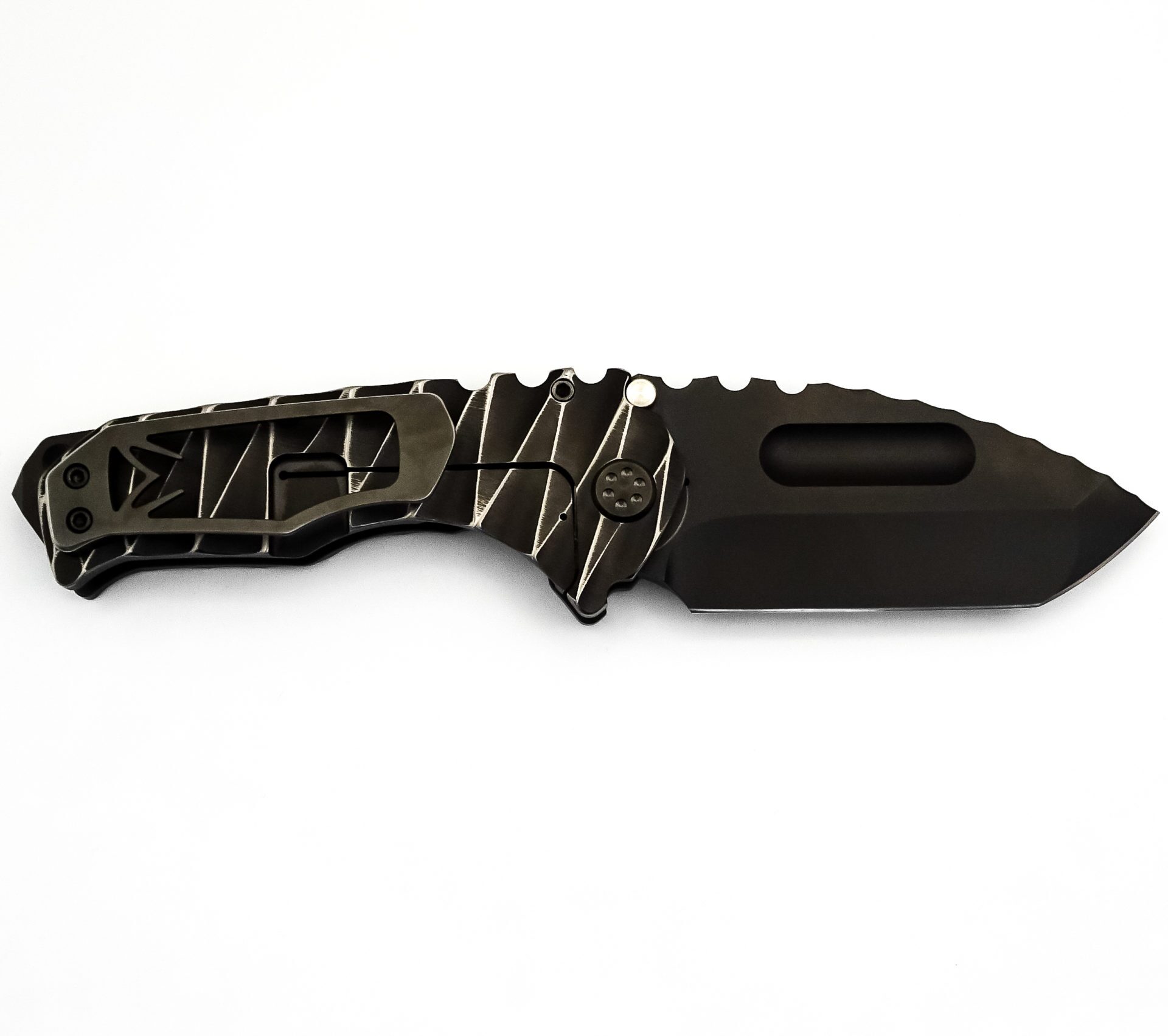Medford Knife - MK013SPT-30PV-TPCB-BP - Praetorian Ti Tanto Blade - S35VN Titanium - Multi Color Lightning - Image 2