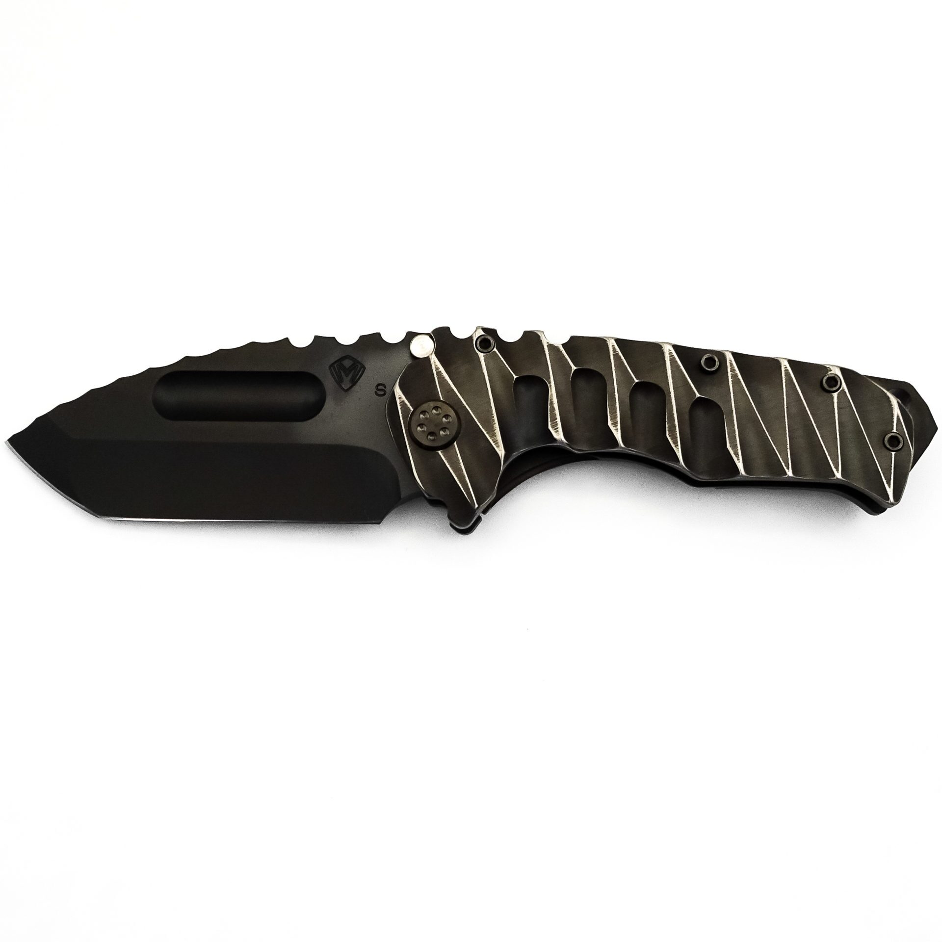 Medford Knife - MK013SPT-30PV-TPCB-BP - Praetorian Ti Tanto Blade - S35VN Titanium - Multi Color Lightning