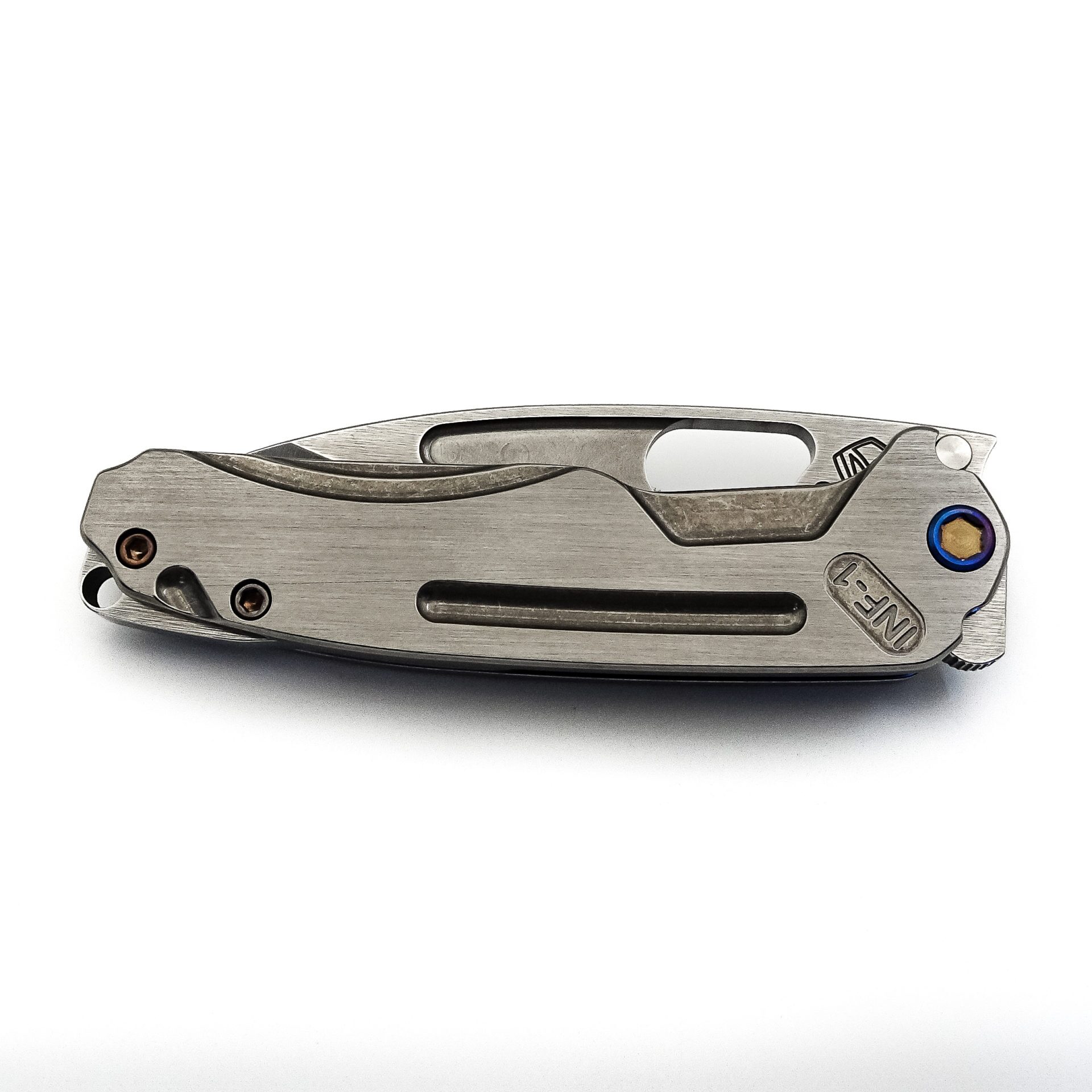 Medford Knife - MK031STQ-01TM-TFC2-BN - Infraction Folding Knife - S35VN Titanium - Grey and Blue - FLM HW - Image 4