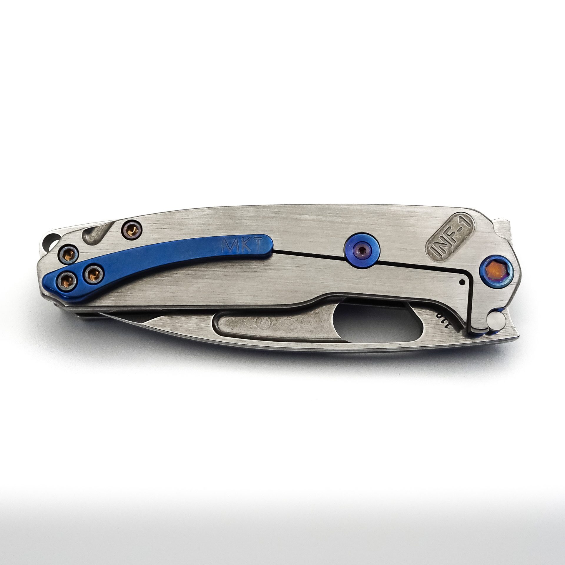 Medford Knife - MK031STQ-01TM-TFC2-BN - Infraction Folding Knife - S35VN Titanium - Grey and Blue - FLM HW - Image 3