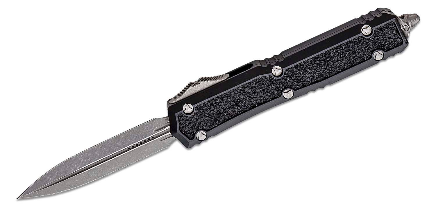 Microtech - 206-10APS - Makora Signature Series - OTF Auto - Elmax, M390, 204P Apocalyptic Dagger - Aluminum/Traction Inlay - Black - Image 5