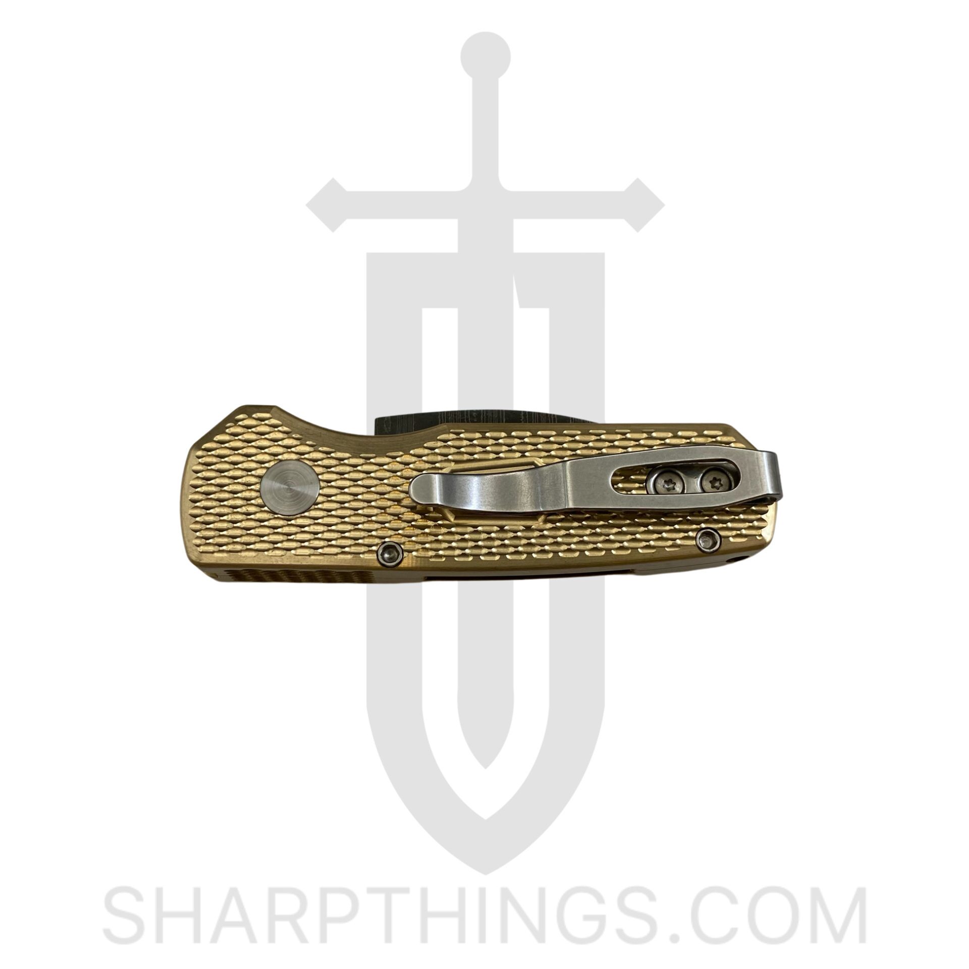 ProTech - R5111-D - Runt 5 BLADE SHOW 2022 - Automatic Knife - Damascus Damascus Wharncliffe - Bronze Alloy - Bronze - Image 3