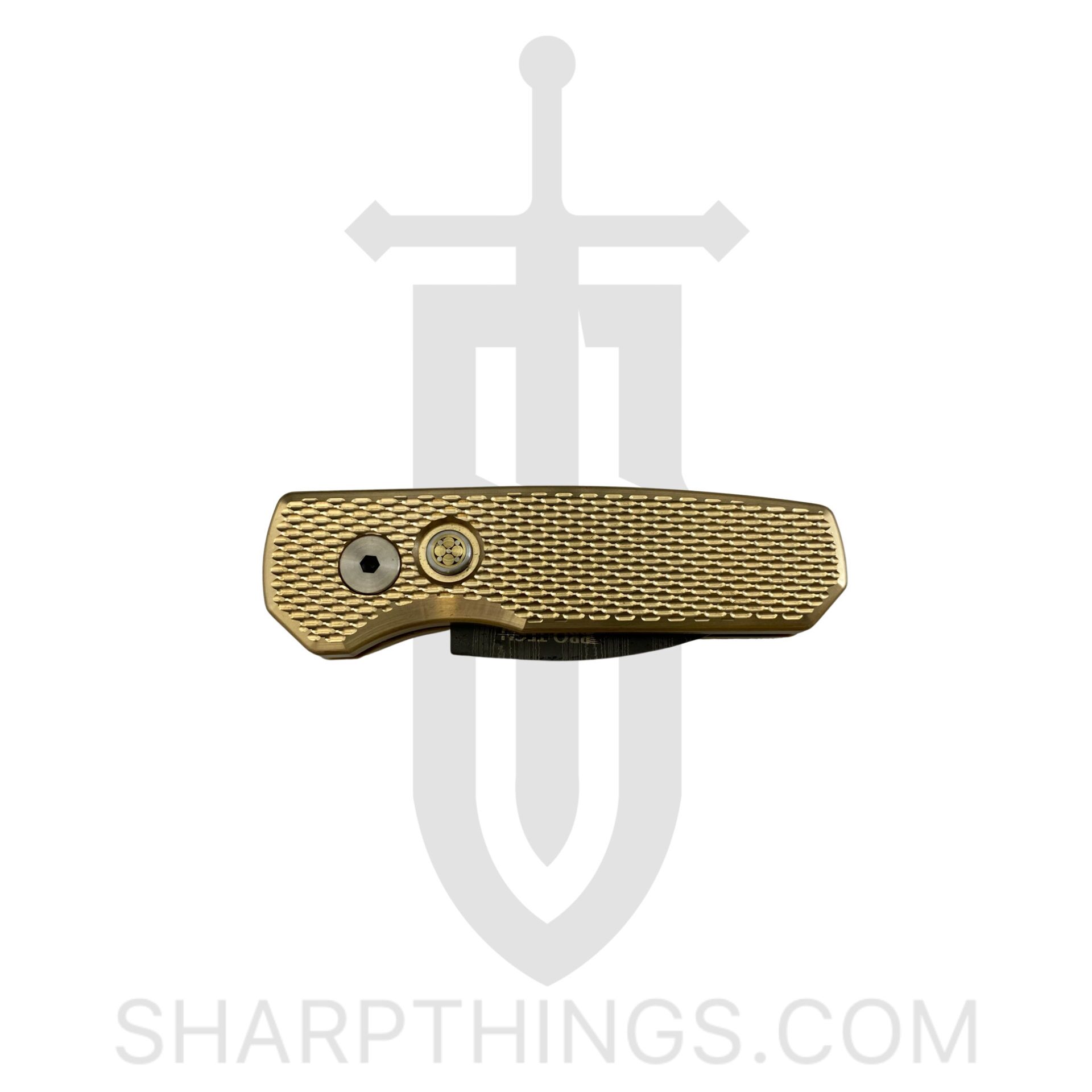 ProTech - R5111-D - Runt 5 BLADE SHOW 2022 - Automatic Knife - Damascus Damascus Wharncliffe - Bronze Alloy - Bronze - Image 5