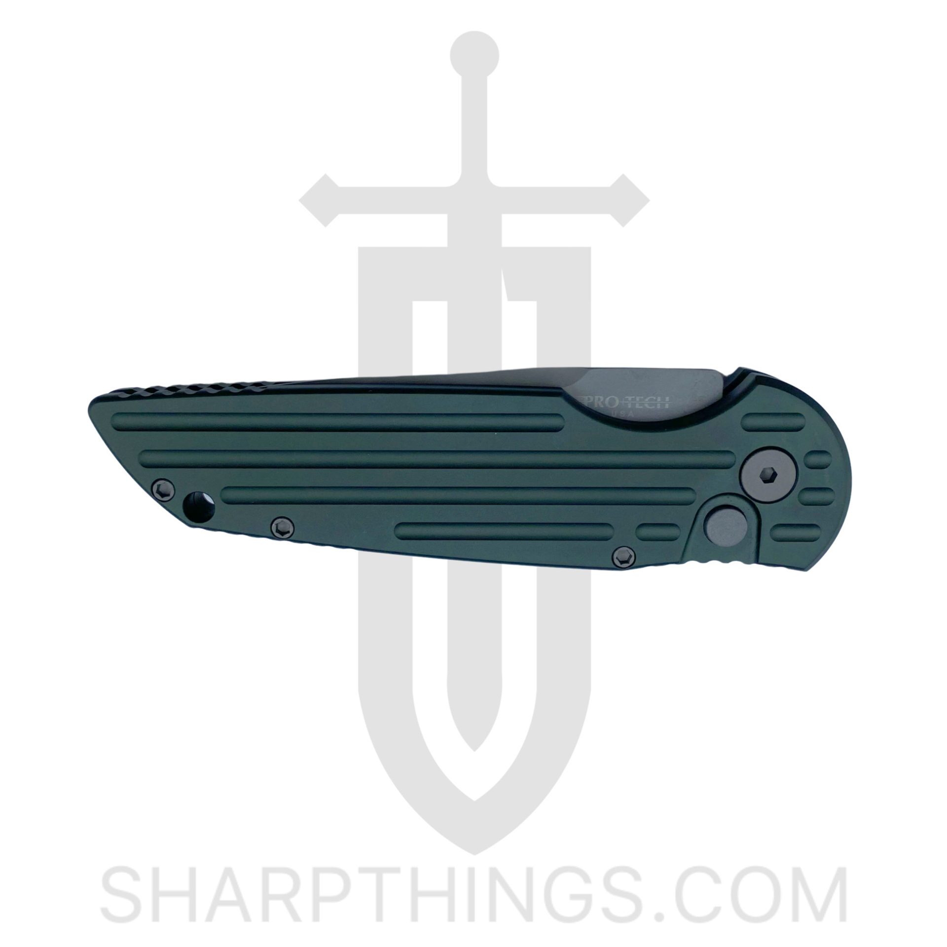 ProTech - TR-3 Green - Tactial Response 3 - Automatic Knife - 154CM Blasted Drop Point - Aluminum - Green - Image 4