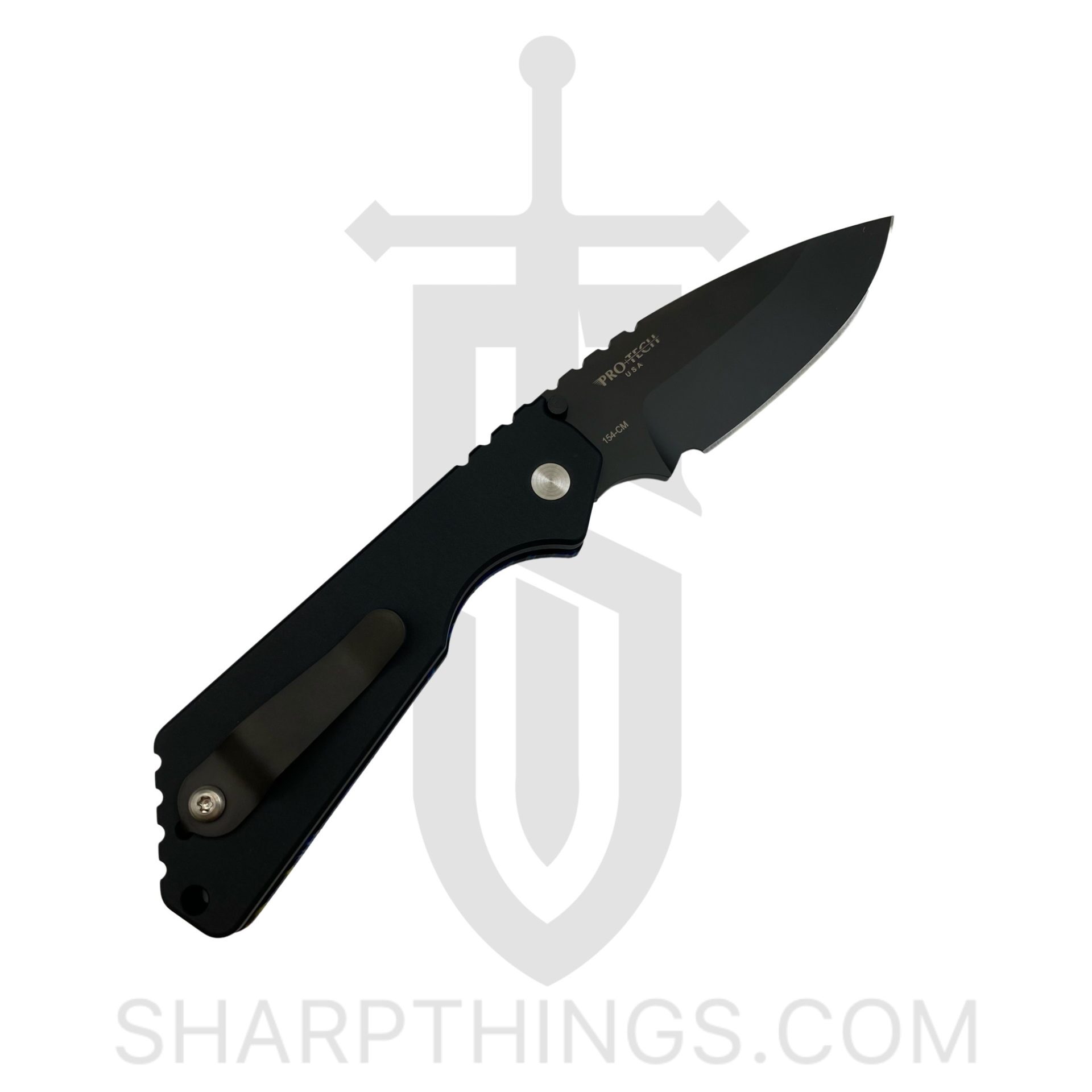 ProTech - SnGMC4 - Custom Strider SnG Edition - Automatic Knife - 154CM Coated Drop Point - Aluminum/G-Carta - Black/Blue/Yellow - Image 2